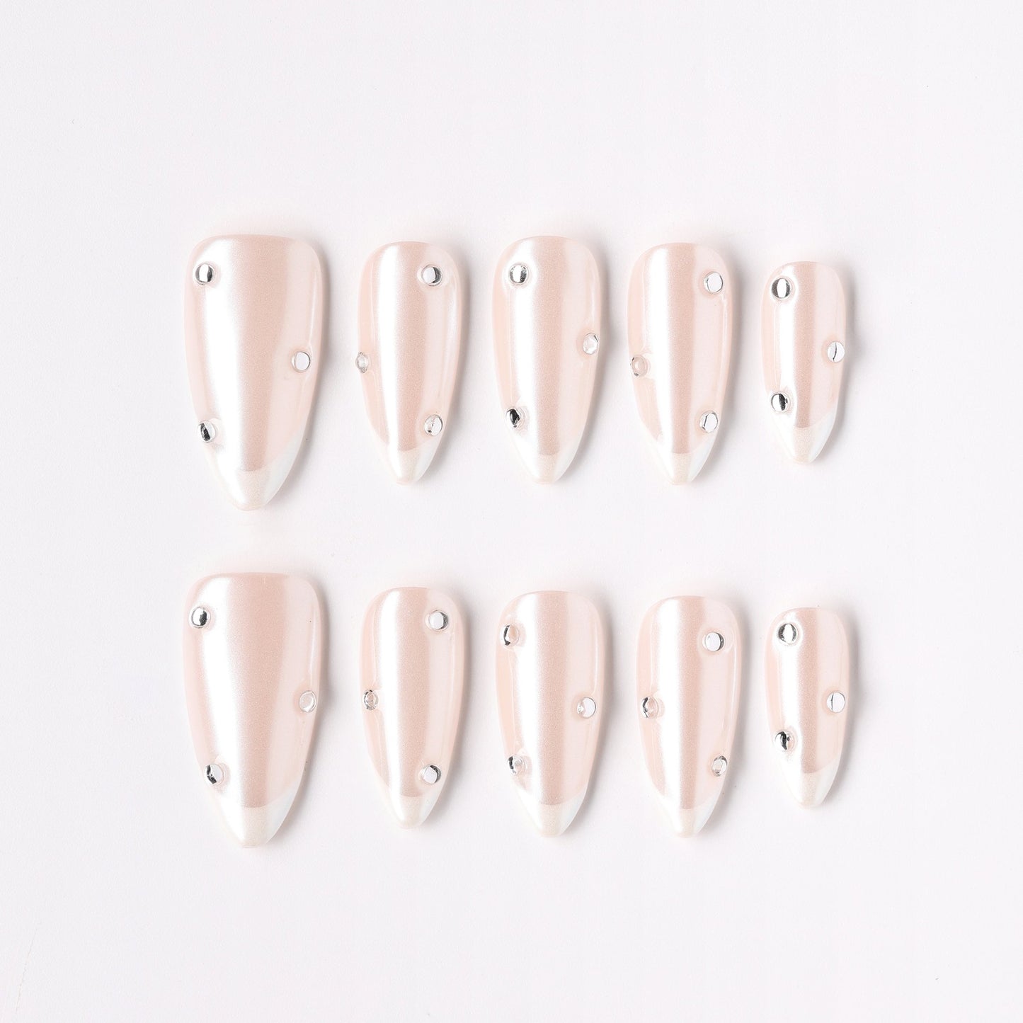 Aurora Gem press-on nails – iridescent aurora gem almond full set