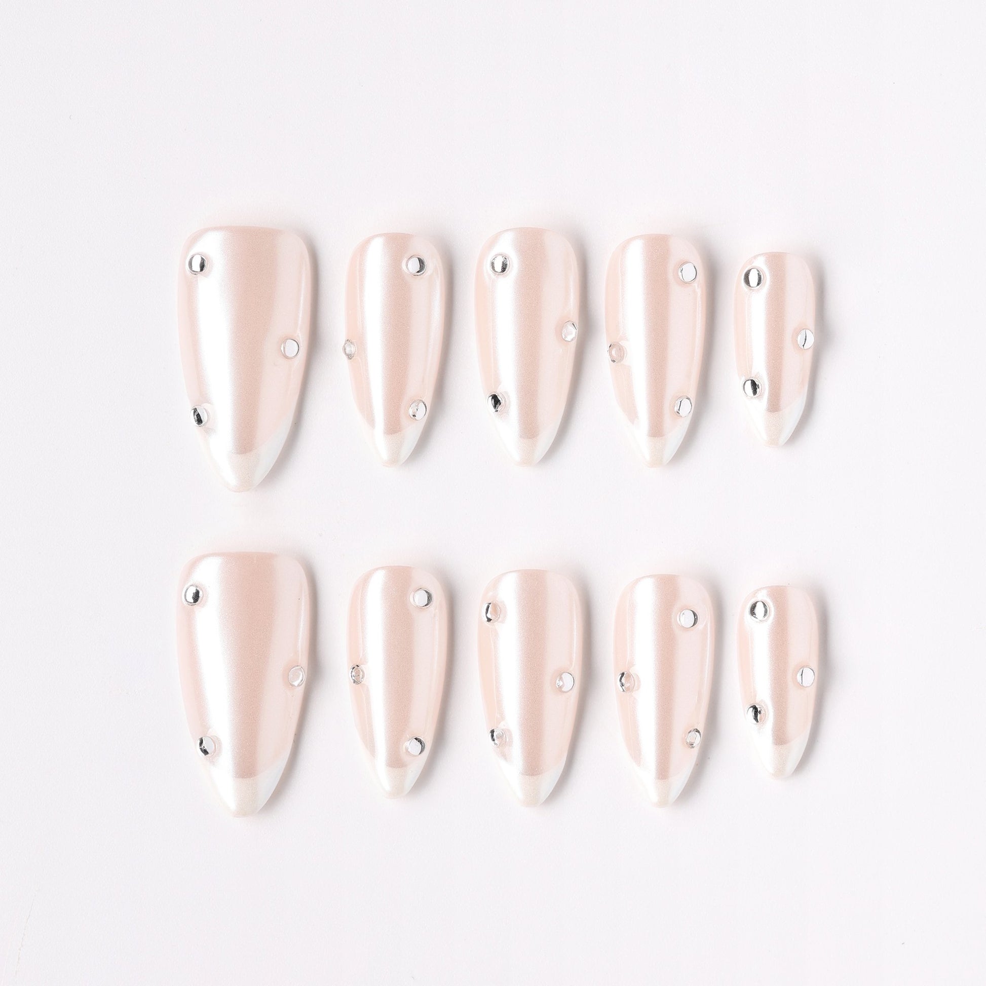 Aurora Gem press-on nails – iridescent aurora gem almond full set