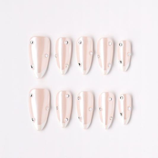 Aurora Gem press-on nails – iridescent aurora gem almond full set