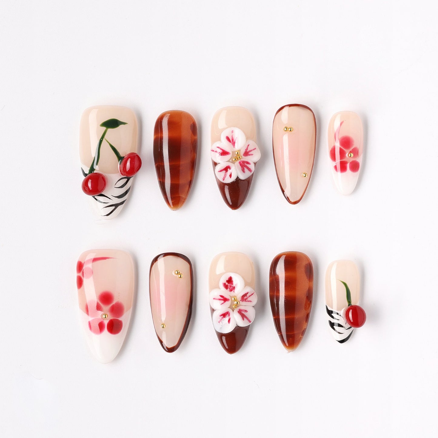 Cherry Blossom press-on nails – sakura cherry blossom almond full set