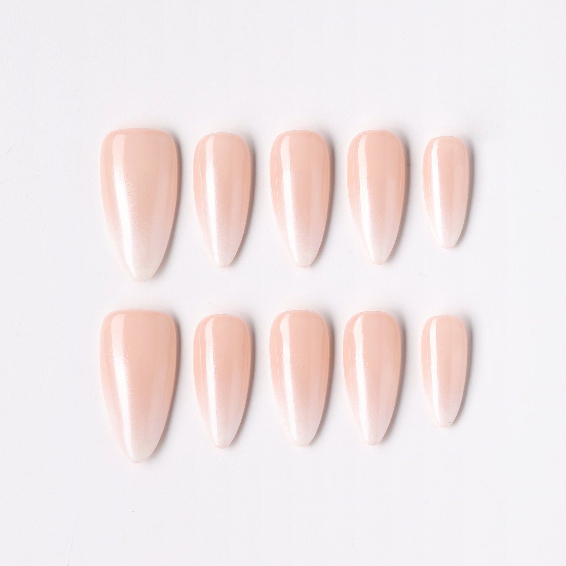 Shimmer Fade press-on nails – shimmer ombre fade almond full set