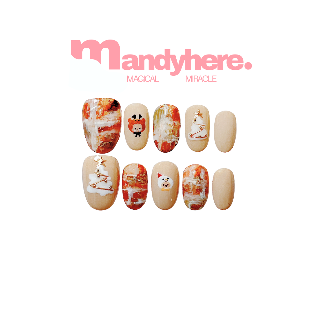 R03 ribbon Press-On Nails